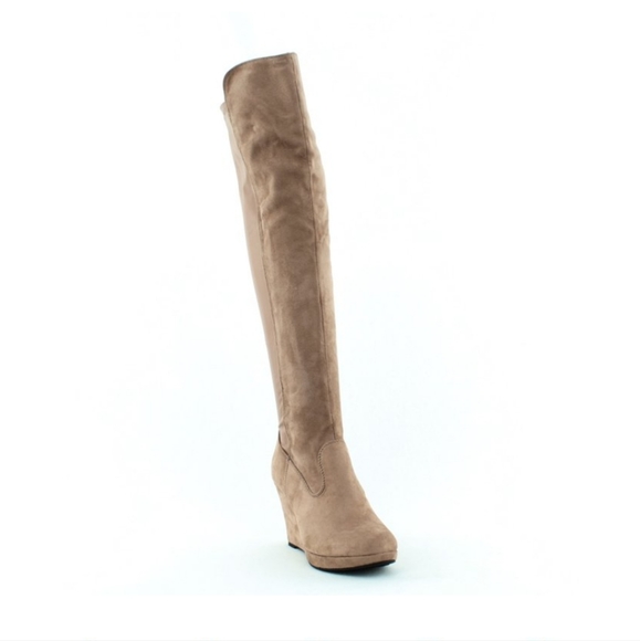 Chinese Laundry Lavish Over the Knee Wedge Boots Brown Size 6.5 - Picture 1 of 7